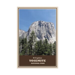 El Capitan Yosemite National Park Vintage Travel Poster – Retro Wall Art Print, Scenic Mountain Landscape Decor, Unframed Matte Paper Poster – Perfect Gift for Climbers & Nature Enthusiasts