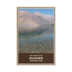 Lake McDonald Glacier National Park Vintage Travel Poster – Retro Wall Art Print, Scenic Mountain Lake Landscape Decor, Unframed Matte Paper Poster – Perfect Gift for Nature & Travel Lovers