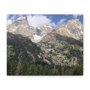 Grand Teton Mountains Wrapped Canvas Wall Art | Wyoming Landscape Photography Print | Rustic Lodge, Cabin, or Home Nature Décor | National Park Wilderness Art