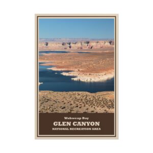 Wahweap Bay Lake Powell Glen Canyon National Recreation Area Vintage Travel Poster – Retro Wall Art Print, Scenic Desert Landscape Decor, Unframed Matte Paper Poster