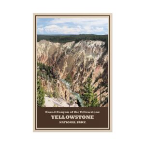 Grand Canyon of the Yellowstone National Park Vintage Travel Poster – Iconic Waterfall Canyon Print – Scenic Western Landscape Wall Art