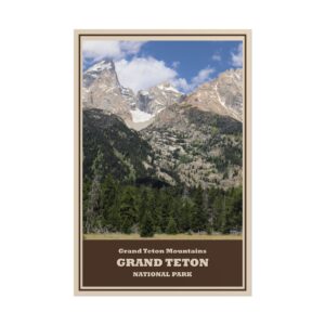 Grand Teton Mountains Grand Teton National Park Vintage Travel Poster – Wyoming Alpine Peaks Scenic Landscape Print – Mountain Adventure & Nature Wall Art