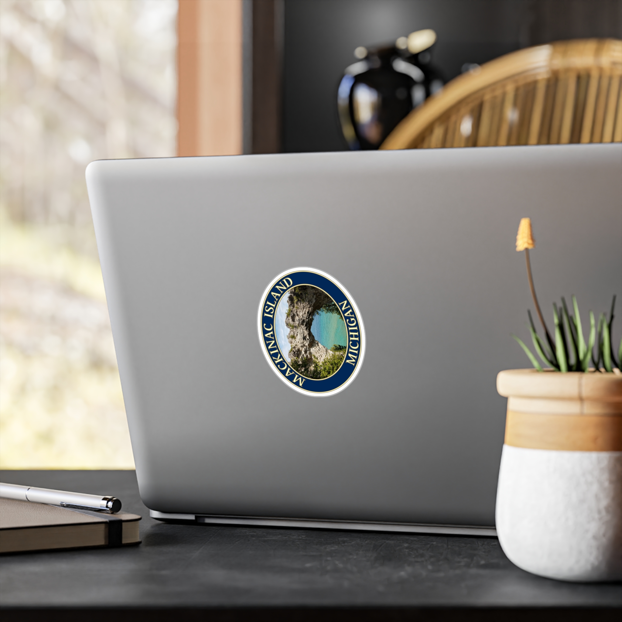 Mackinac Island Michigan Sticker – Arch Rock Scenic Overlook Vinyl Decal | GentleSeas Great Lakes Collection | Water-Resistant, UV-Resistant, Removable Sticker | Supports Mackinac Island State Park - Image 2