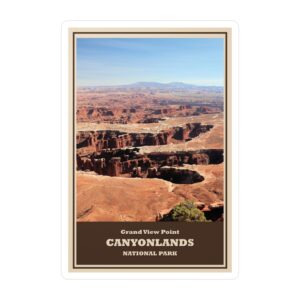 Grand View Point Canyonlands National Park Vinyl Sticker – Scenic Utah Landscape Decal, Waterproof Outdoor Travel Souvenir, Hiking & National Park Lover Gift