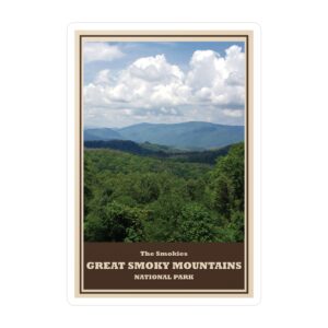 Great Smoky Mountains National Park Sticker – Scenic Mountain Vista | Durable Vinyl, Waterproof, UV Resistant | Travel, Hiking & Adventure Decal