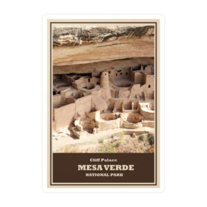 Mesa Verde National Park Sticker – Cliff Palace Ancient Puebloan Ruins Vinyl Decal | GentleSeas Heritage Collection | Water-Resistant, UV-Resistant, Removable Sticker | Supports Park Preservation