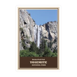 Bridal Veil Fall Yosemite National Park Sticker – Iconic Waterfall Landscape Vinyl Decal | GentleSeas Nature Travel Collection | Waterproof, UV-Resistant, Removable Sticker | Supports Yosemite