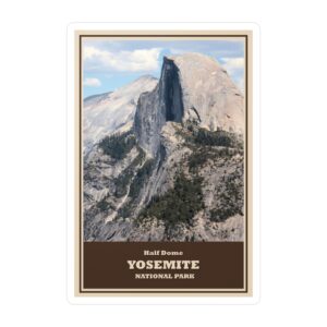 Half Dome Closeup Yosemite National Park Sticker – Iconic Sierra Nevada Landmark Vinyl Decal | GentleSeas Nature Travel Collection | Waterproof, UV-Resistant, Removable Sticker | Supports Yosemite