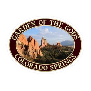 Garden of the Gods Colorado Springs Sticker – Iconic Red Rock Landscape Vinyl Decal | GentleSeas Nature Travel Collection | Waterproof, UV-Resistant, Removable Sticker | Supports Park Preservation