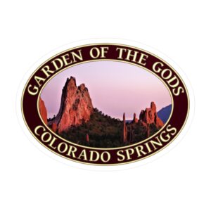 Garden of the Gods Sunset Colorado Springs Sticker – Red Rock Landmark Vinyl Decal | GentleSeas Nature Travel Collection | Waterproof, UV-Resistant, Removable Sticker | Supports Park Conservation