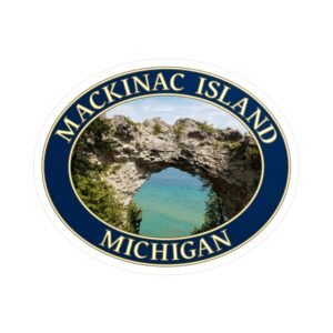 Mackinac Island Michigan Sticker – Arch Rock Scenic Overlook Vinyl Decal | GentleSeas Great Lakes Collection | Water-Resistant, UV-Resistant, Removable Sticker | Supports Mackinac Island State Park