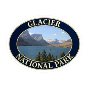 Glacier National Park Sticker – Saint Mary Lake Scenic View Vinyl Decal | GentleSeas Mountain Collection | Water-Resistant, UV-Resistant, Removable Sticker | Supports Glacier National Park Conservation