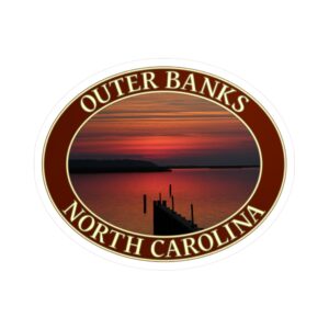 Outer Banks Sunset Sticker – Albemarle Sound North Carolina | GentleSeas Coastal Collection | Scenic Water-Resistant Vinyl Decal | UV-Resistant, Removable | Supports Outer Banks Conservation