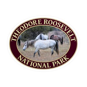 Wild Horses Sticker – Theodore Roosevelt National Park Mustangs | North Dakota Badlands Wildlife Decal | Durable Waterproof Vinyl | GentleSeas Photography | Supports Park Preservation