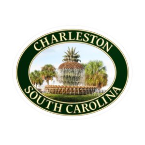Charleston Pineapple Fountain Sticker – Waterfront Park Landmark Souvenir | South Carolina Travel Decal | Waterproof, UV-Resistant Vinyl | GentleSeas Photography | Supports Park Preservation