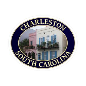Rainbow Row Charleston Sticker – Historic Colorful Homes Landmark Decal | South Carolina Travel Souvenir | Waterproof, UV-Resistant Vinyl | GentleSeas Photography | Supports Park Preservation