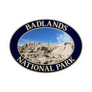 Badlands National Park Sandstone Buttes Vinyl Sticker – Rugged South Dakota Landscape Decal | Waterproof, UV-Resistant Adventure Souvenir Supporting Park Preservation