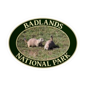 Prairie Dog Couple at Badlands National Park Vinyl Sticker – Cute Wildlife Decal | Waterproof, UV-Resistant Souvenir Supporting Badlands Conservation + Outdoor Adventure