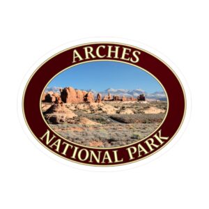 The Windows at Arches National Park Sticker – Retro Travel Decal | Water & UV Resistant Vinyl, Kiss-Cut Border | Perfect for Laptops, Water Bottles & RVs | Supports Arches National Park