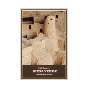 Mesa Verde National Park Sticker – Cliff Palace Closeup Ancient Puebloan Dwellings Vinyl Decal | GentleSeas Heritage Collection | Water-Resistant, UV-Resistant, Removable Sticker | Supports Park Preservation