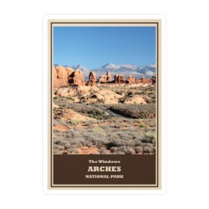 The Windows at Arches National Park Vinyl Sticker – Scenic Red Rock Landscape Decal for Water Bottles, Laptops & Travel Journals – Durable, UV-Resistant, Removable – Supports the Park