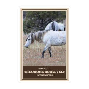 Wild Horses Sticker – Theodore Roosevelt National Park Mustangs | GentleSeas Wildlife Collection | Water & UV-Resistant Vinyl Decal | Western Prairie Gift | Supports Park Preservation