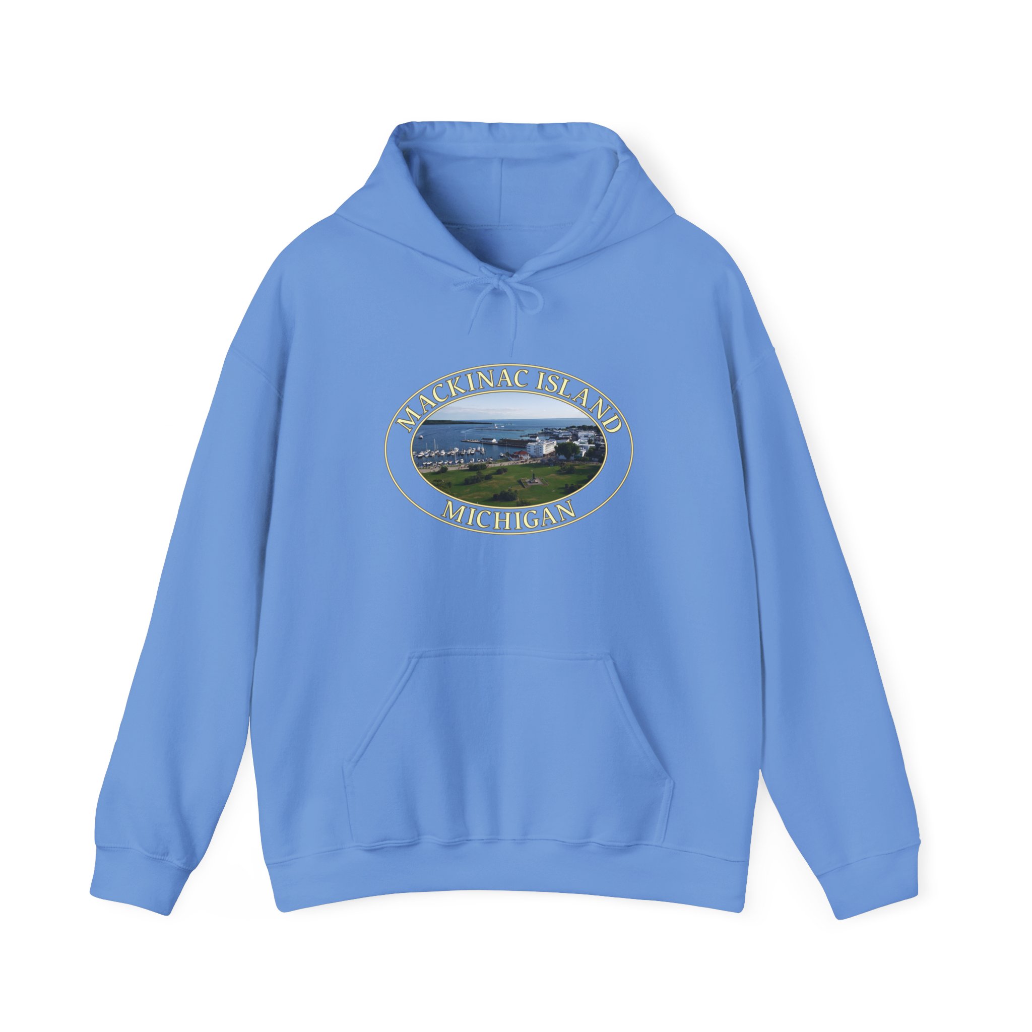 Harbor and Downtown Mackinac Island Michigan Pullover Hoodie – Scenic Great Lakes Nature Logo, Cozy Fleece, Unisex, GentleSeas - Image 21