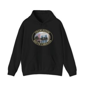 Rainbow Row Houses Charleston South Carolina Pullover Hoodie – GentleSeas Scenic Design, Soft Fleece, Cozy Outdoor Layers