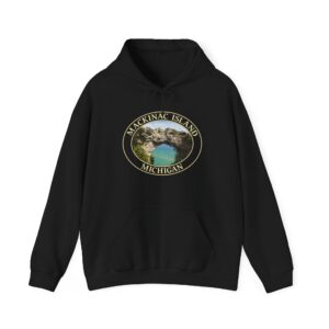 Arch Rock Mackinac Island Michigan Pullover Hoodie – Cozy National Park-Inspired Fleece for Nature Lovers