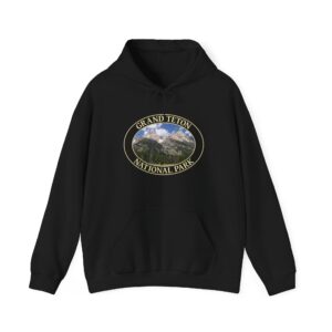 Grand Teton Mountains Pullover Hoodie – Grand Teton National Park Scenic Nature Design, Soft Fleece, Unisex, Multiple Colors