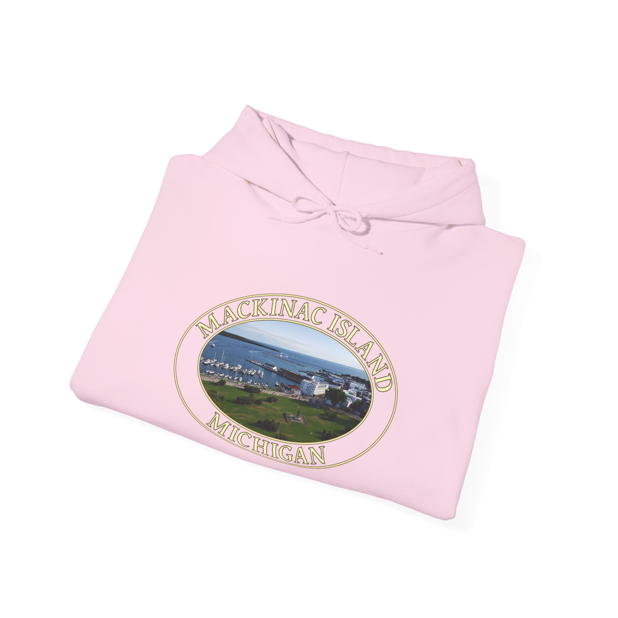 Harbor and Downtown Mackinac Island Michigan Pullover Hoodie – Scenic Great Lakes Nature Logo, Cozy Fleece, Unisex, GentleSeas - Image 36