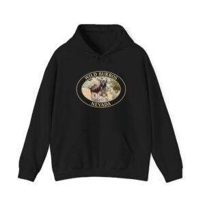 Wild Donkey Couple in Western Nevada Pullover Hoodie – GentleSeas Nature-Inspired Fleece, Cozy Style, Unisex S-5XL