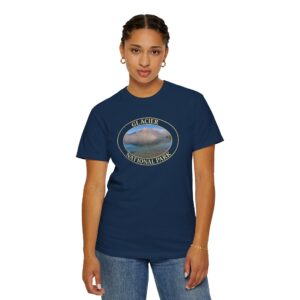 Lake McDonald Reflection at Glacier National Park Garment-Dyed Heavyweight T-Shirt – Original Nature Photography, Relaxed Fit, Soft Ring-Spun Cotton