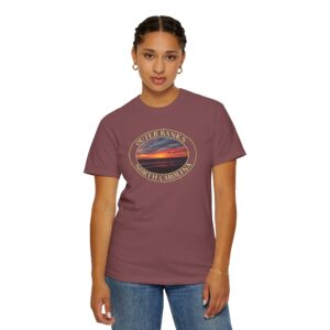 Sunrise Over the Atlantic Ocean Outer Banks North Carolina Garment-Dyed Heavyweight T-Shirt – Soft, Relaxed Fit Coastal Photography Tee
