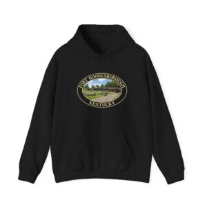 Historic Fort Boonesborough Kentucky Pullover Hoodie – Rustic Reproduction Buildings, GentleSeas Nature-Inspired Apparel