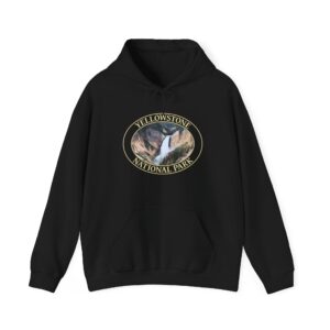 Closeup of Yellowstone Falls Pullover Hoodie – Yellowstone National Park Scenic Nature Design, Cozy Fleece Outdoor Sweatshirt