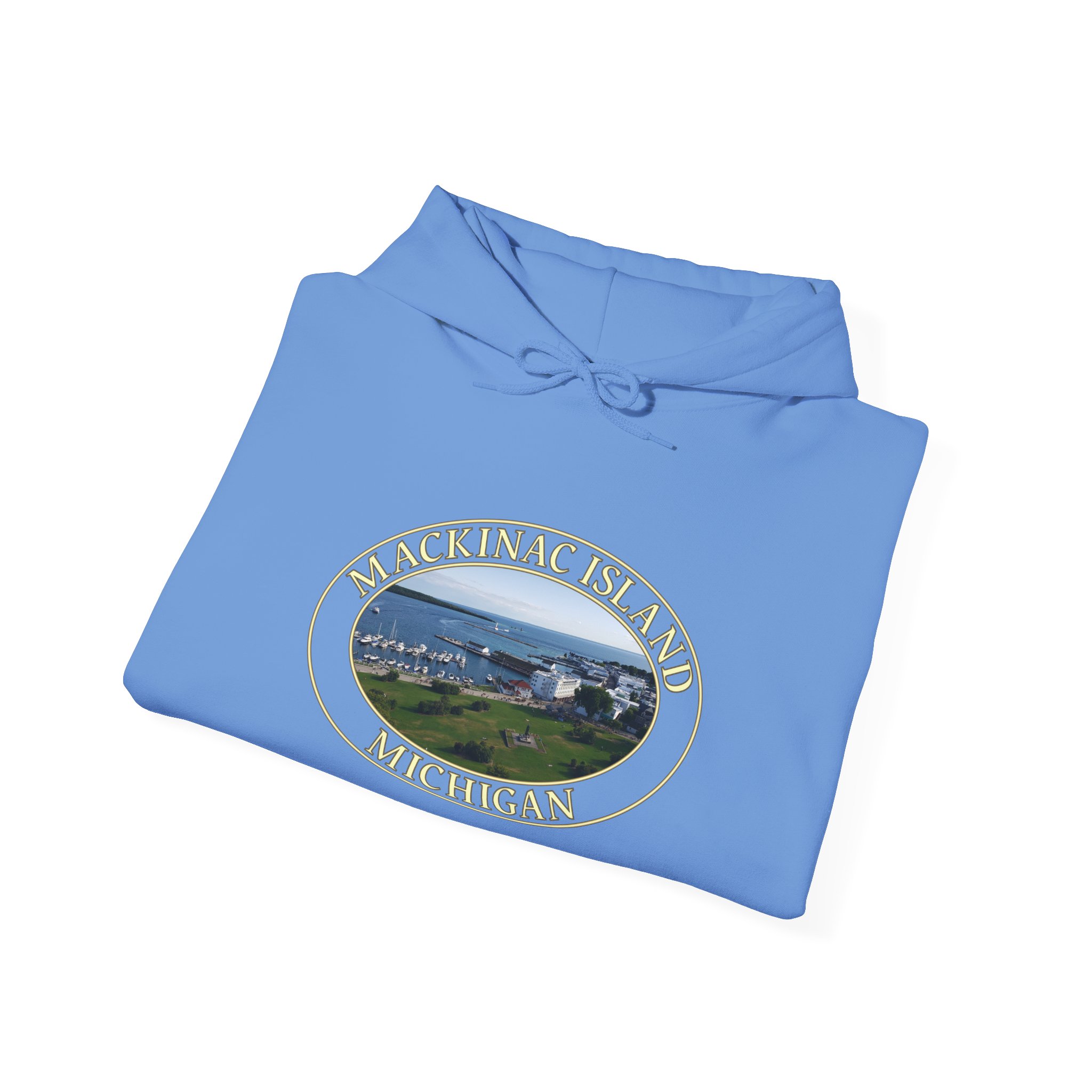 Harbor and Downtown Mackinac Island Michigan Pullover Hoodie – Scenic Great Lakes Nature Logo, Cozy Fleece, Unisex, GentleSeas - Image 24