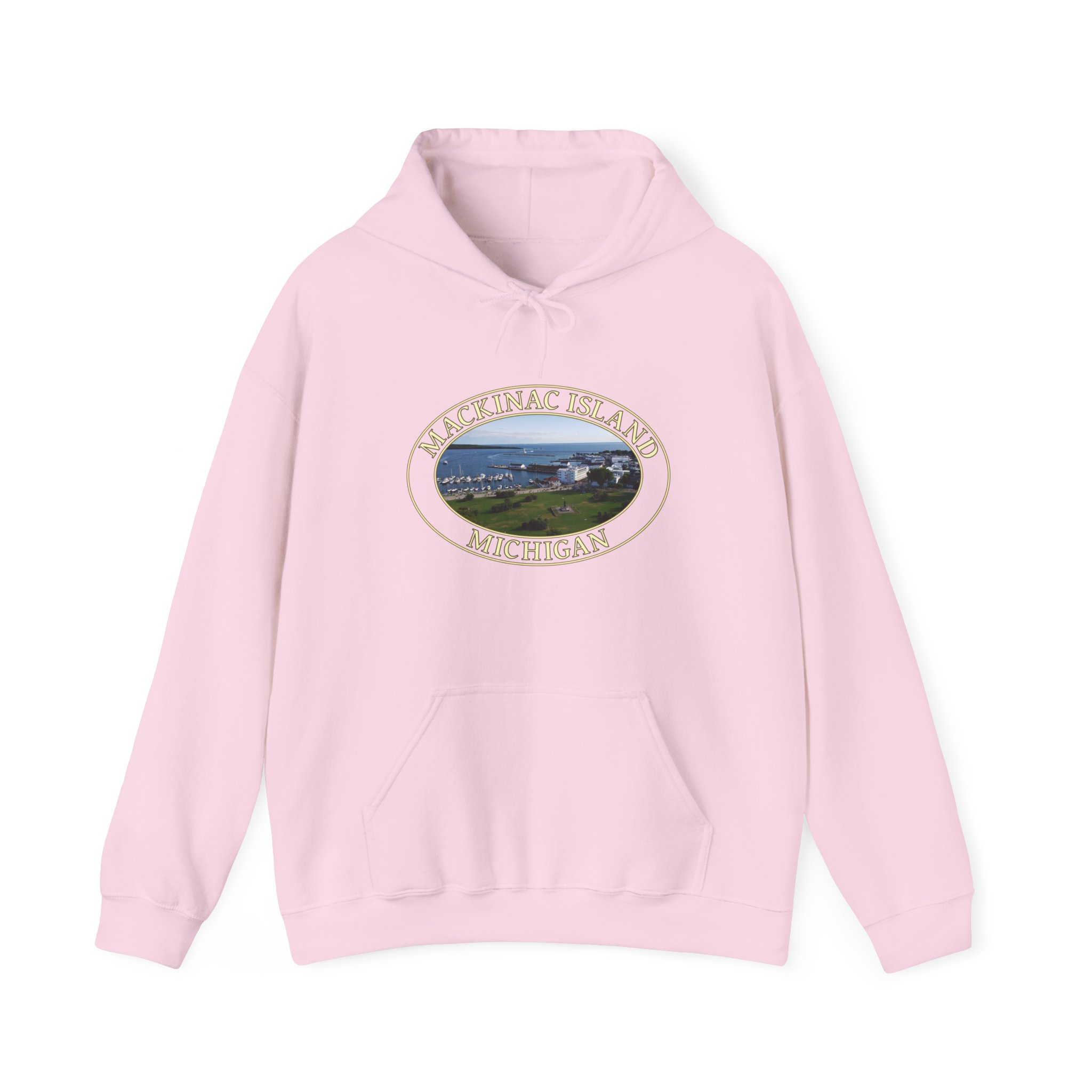 Harbor and Downtown Mackinac Island Michigan Pullover Hoodie – Scenic Great Lakes Nature Logo, Cozy Fleece, Unisex, GentleSeas - Image 33