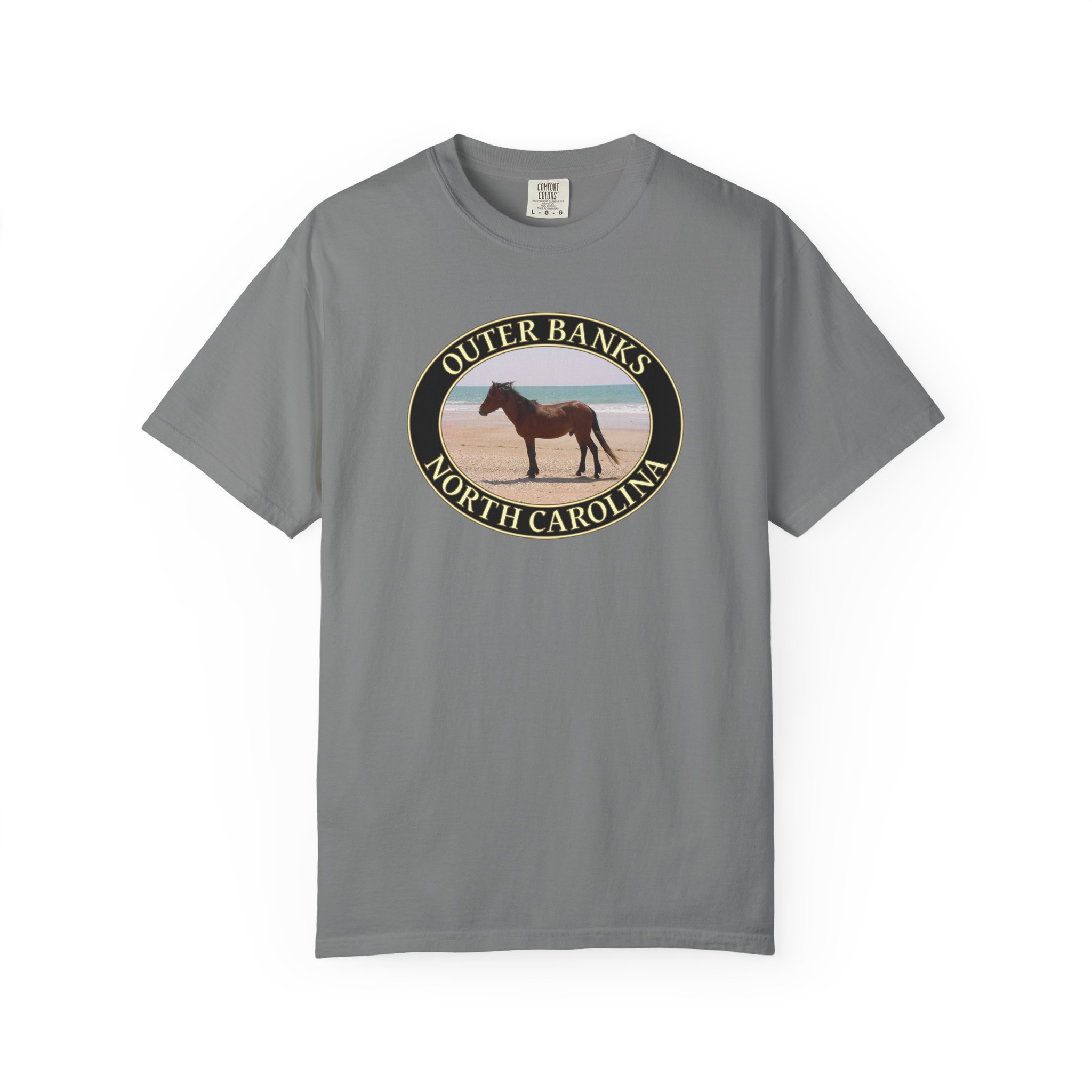 Wild Horse on the Beach, Outer Banks North Carolina, Original Scenic Photography, Garment-Dyed Heavyweight T-Shirt for Nature Lovers - Image 5