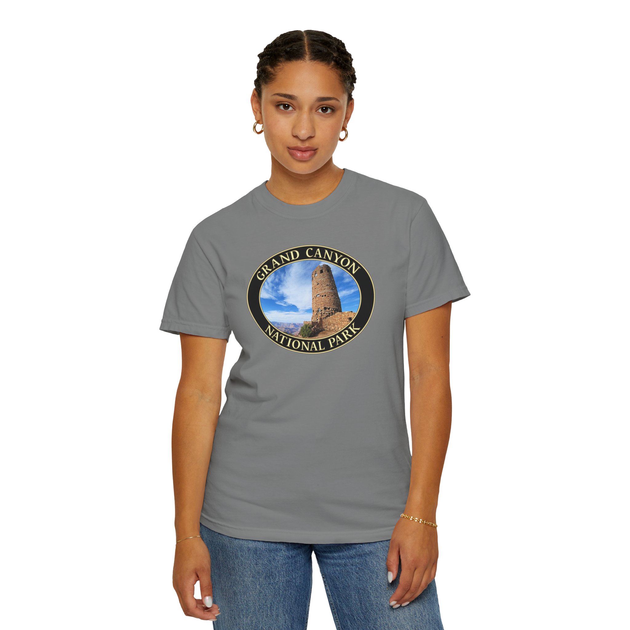 Desert View Watchtower, Grand Canyon National Park, Scenic Photography Garment-Dyed Heavyweight Relaxed Fit T-Shirt - Image 8