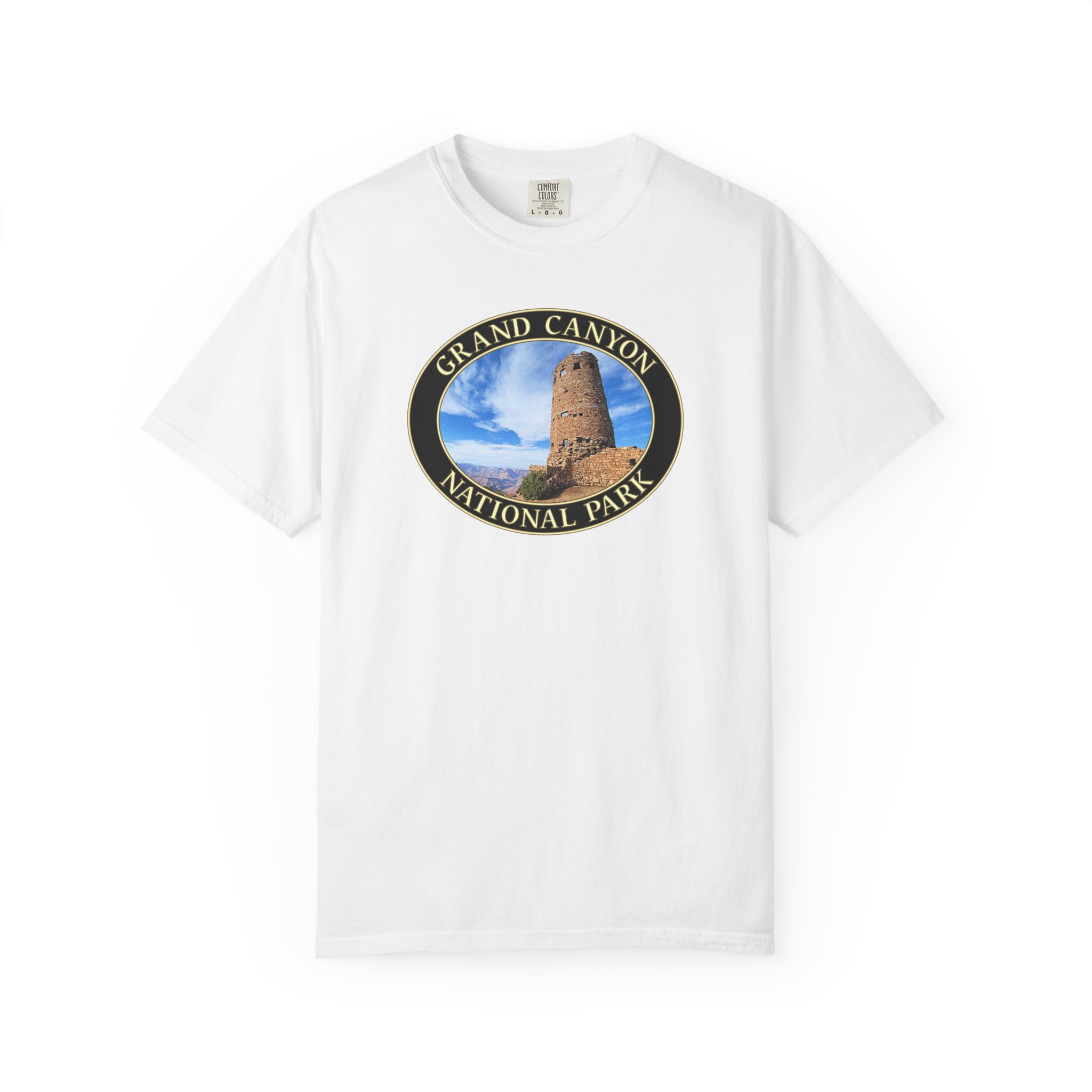 Desert View Watchtower, Grand Canyon National Park, Scenic Photography Garment-Dyed Heavyweight Relaxed Fit T-Shirt - Image 3