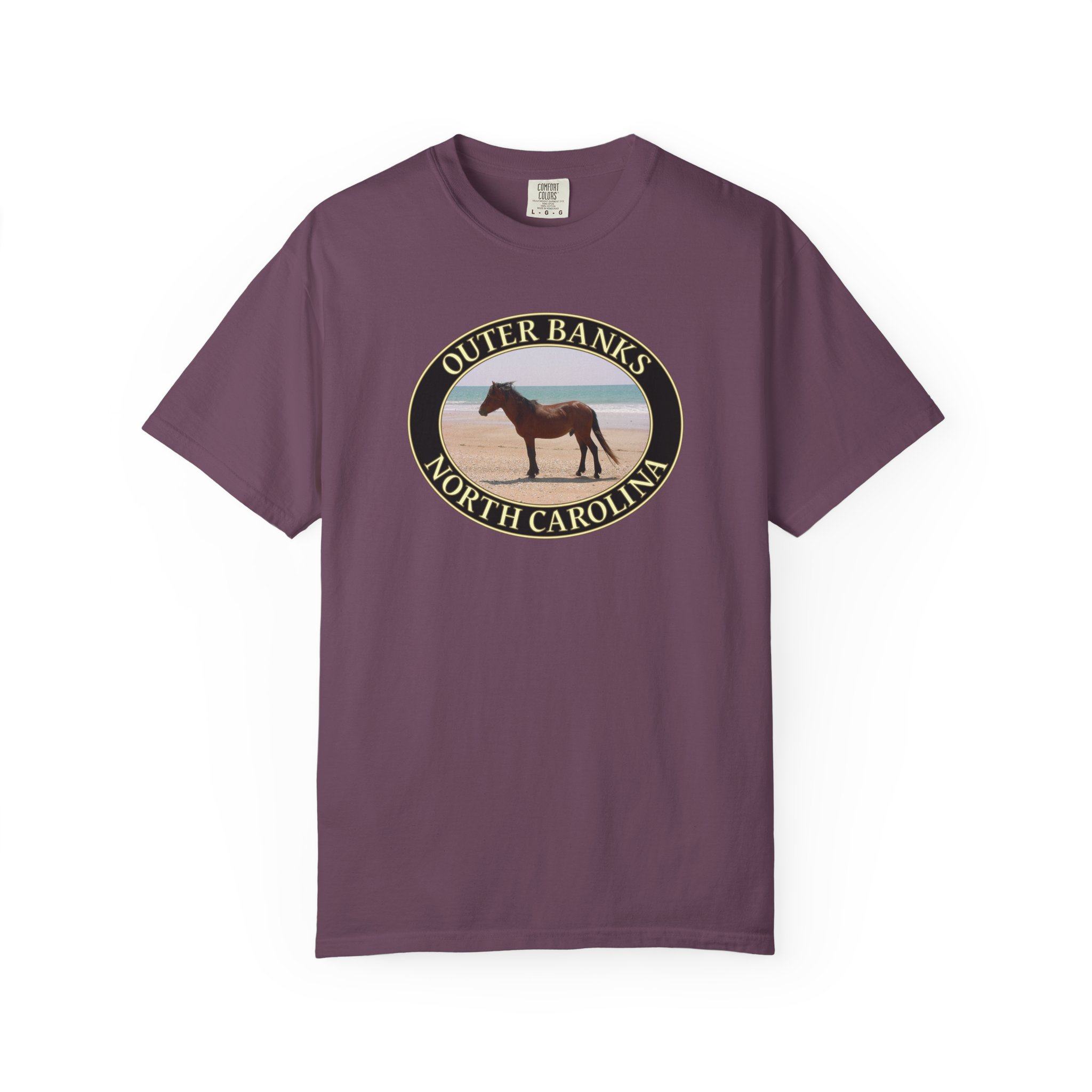 Wild Horse on the Beach, Outer Banks North Carolina, Original Scenic Photography, Garment-Dyed Heavyweight T-Shirt for Nature Lovers - Image 13