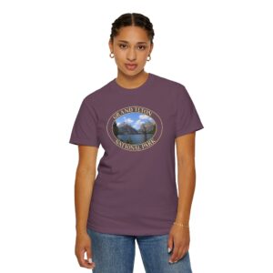 Jenny Lake and Mountains, Grand Teton National Park, Garment-Dyed Heavyweight T-Shirt – Scenic Nature Photography, Relaxed Fit, Soft Cotton