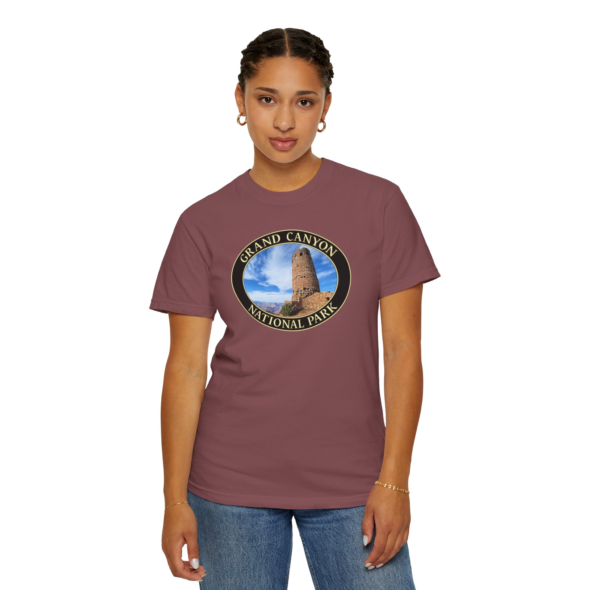 Desert View Watchtower, Grand Canyon National Park, Scenic Photography Garment-Dyed Heavyweight Relaxed Fit T-Shirt - Image 6