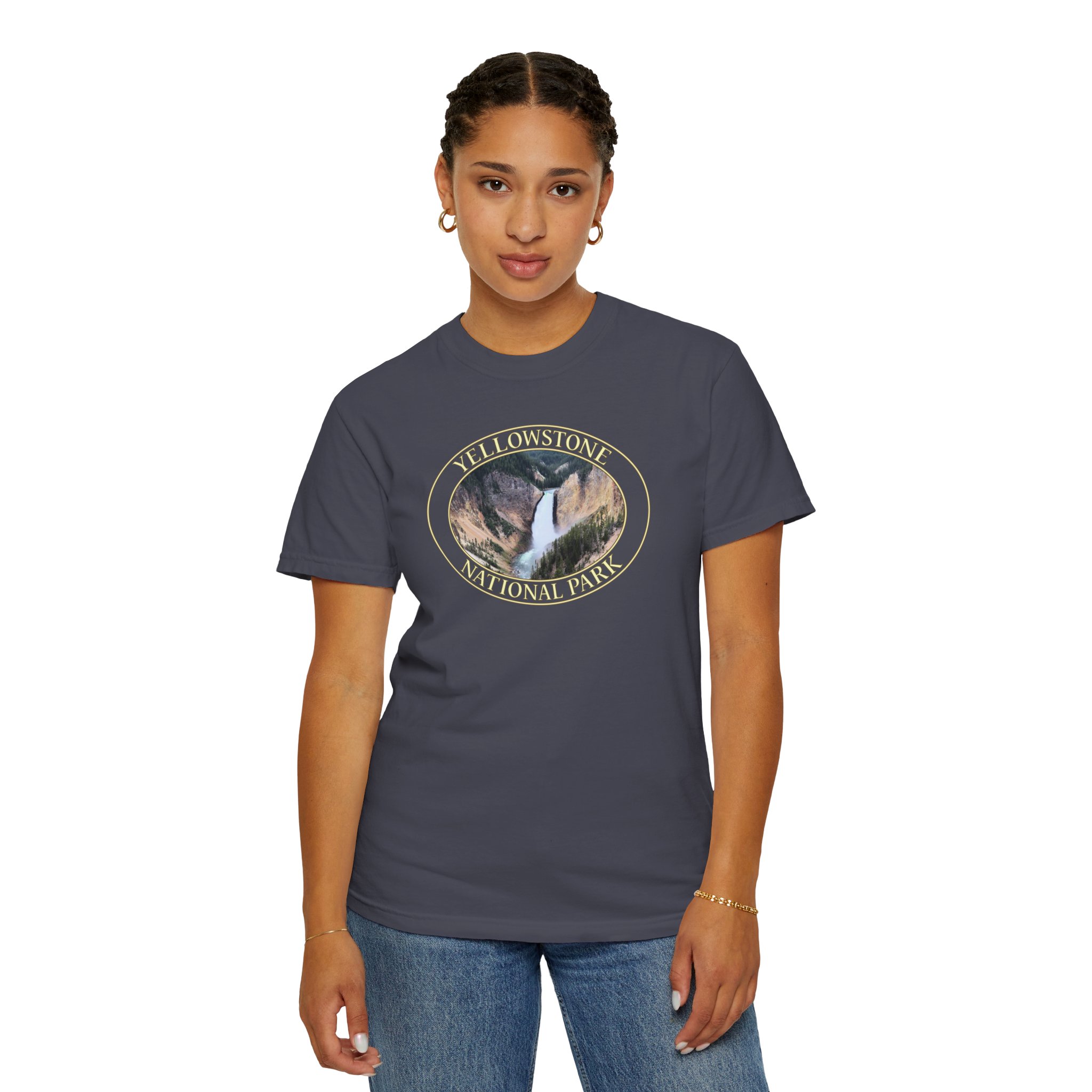 Closeup of Yellowstone Falls, Garment-Dyed Heavyweight T-Shirt – Yellowstone National Park Scenic Nature Photography Tee - Image 12