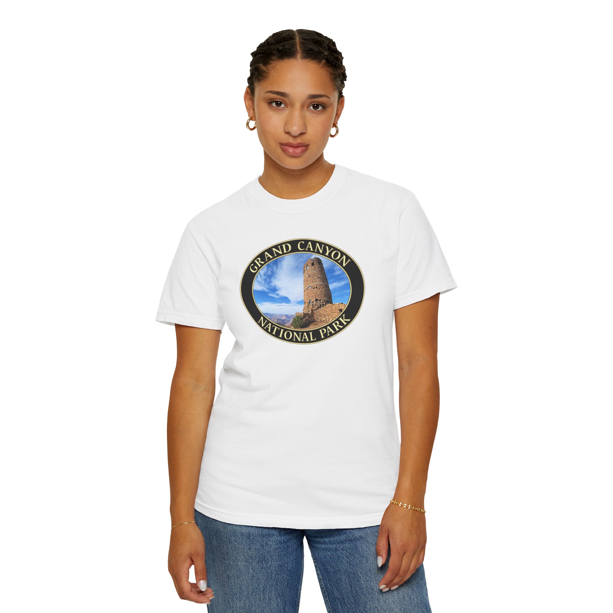Desert View Watchtower, Grand Canyon National Park, Scenic Photography Garment-Dyed Heavyweight Relaxed Fit T-Shirt - Image 4