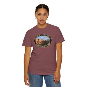 Garden of the Gods Unique Rock Formations Colorado Springs Garment-Dyed Heavyweight T-Shirt – Original Scenic Photography, Relaxed Fit, Soft Ring-Spun Cotton