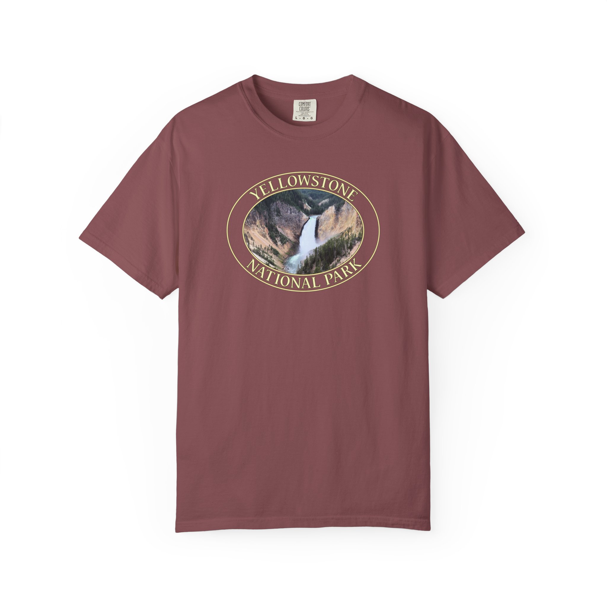 Closeup of Yellowstone Falls, Garment-Dyed Heavyweight T-Shirt – Yellowstone National Park Scenic Nature Photography Tee - Image 5
