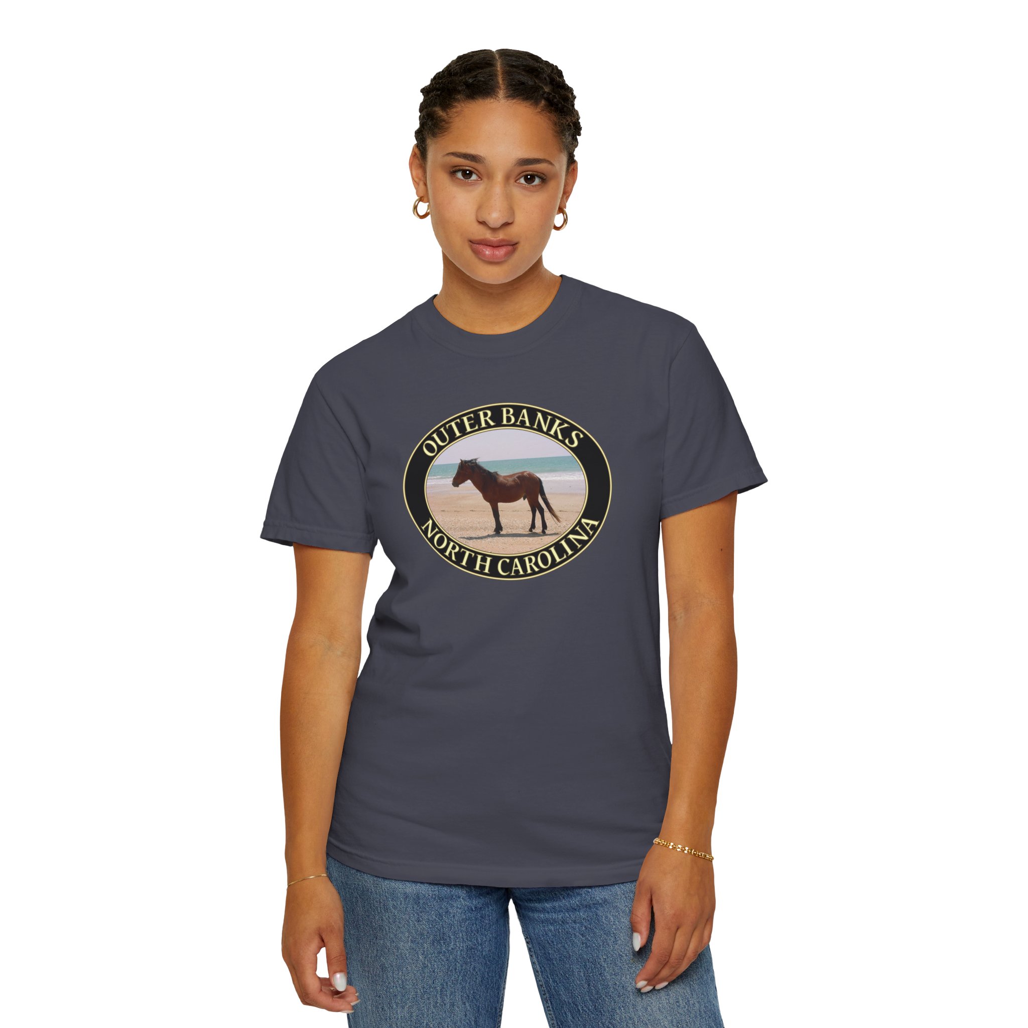 Wild Horse on the Beach, Outer Banks North Carolina, Original Scenic Photography, Garment-Dyed Heavyweight T-Shirt for Nature Lovers - Image 12