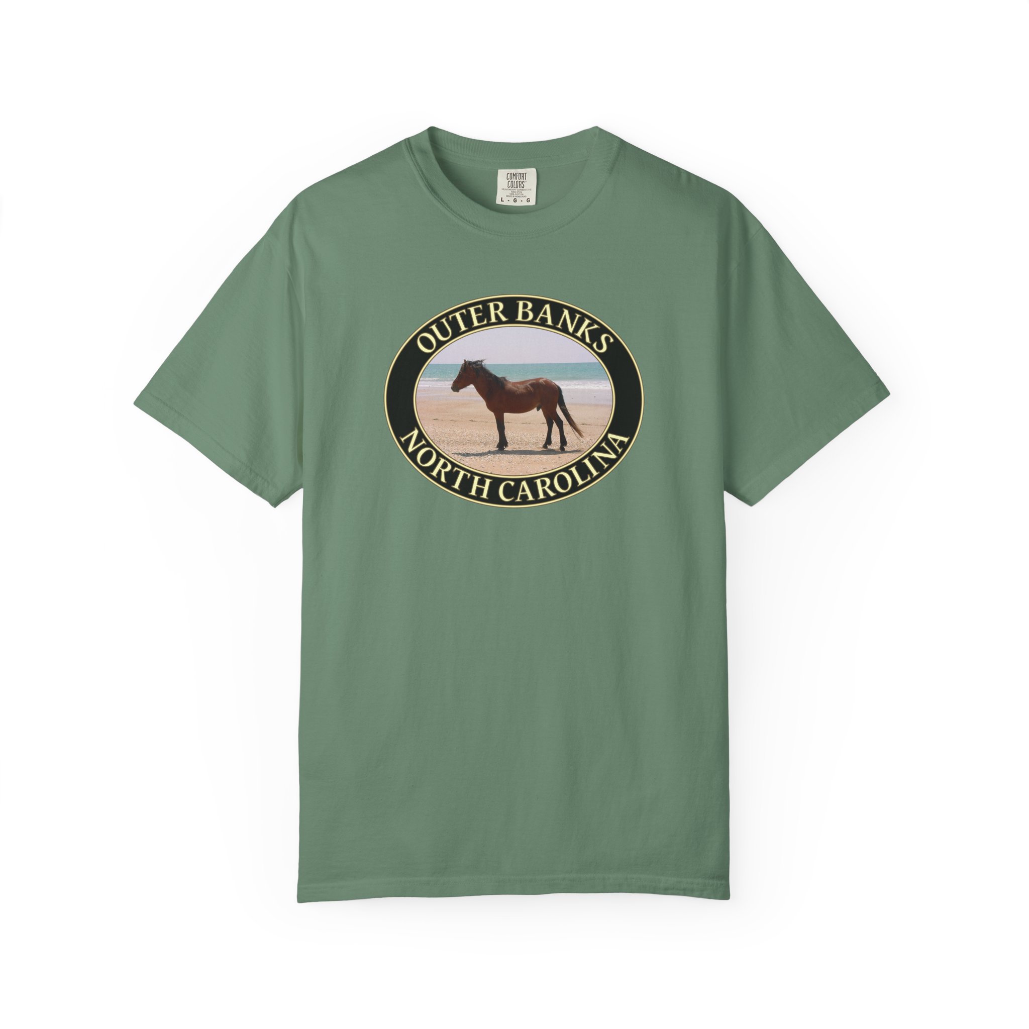 Wild Horse on the Beach, Outer Banks North Carolina, Original Scenic Photography, Garment-Dyed Heavyweight T-Shirt for Nature Lovers - Image 7